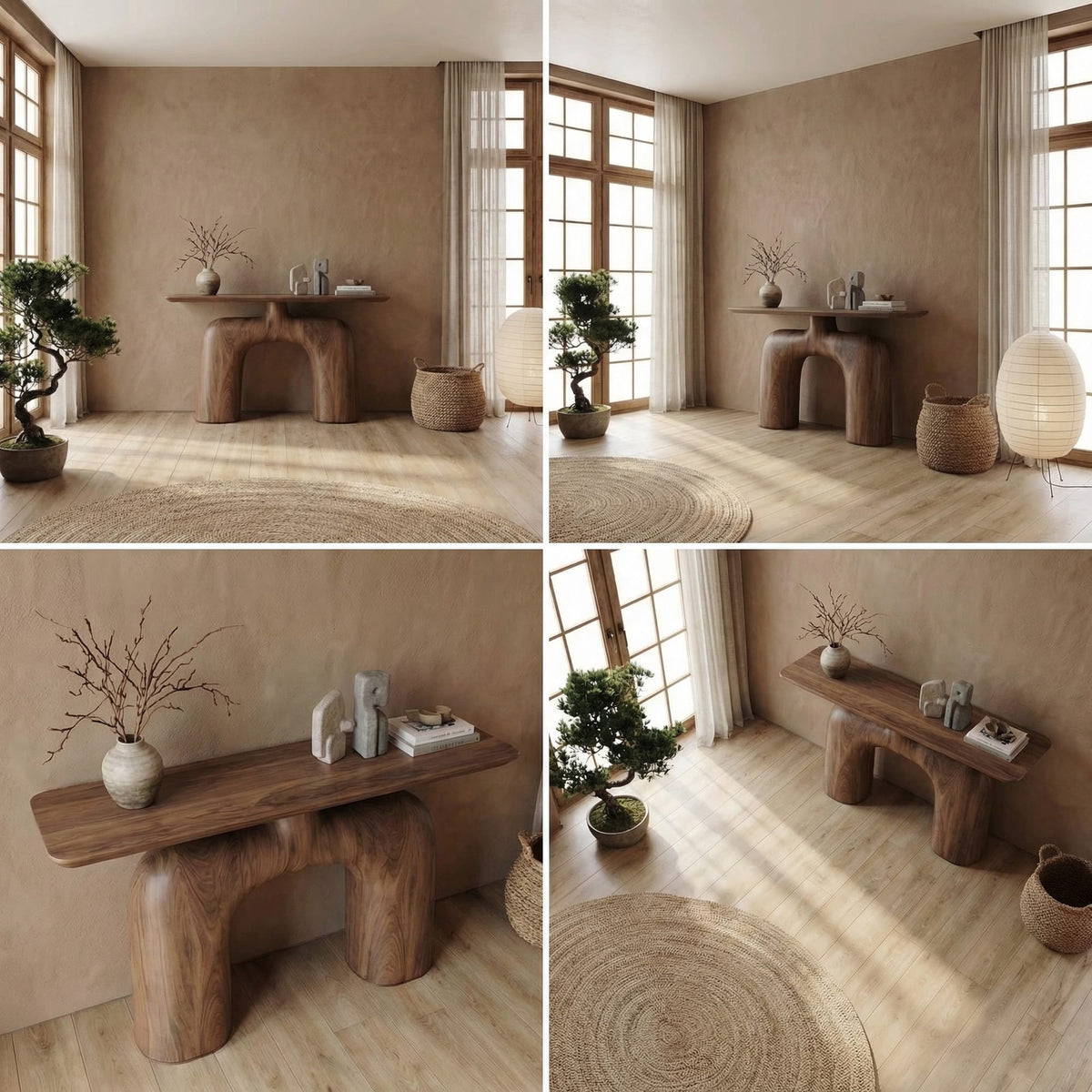 Organic Solid Sofa Console Table