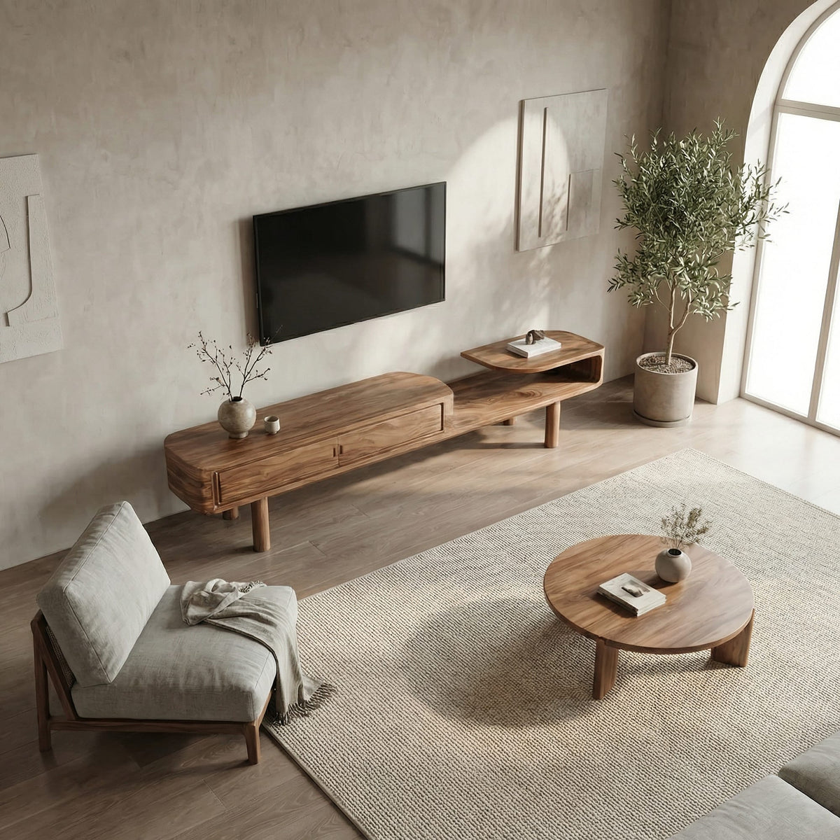 Sculptural Deco TV Cabinet