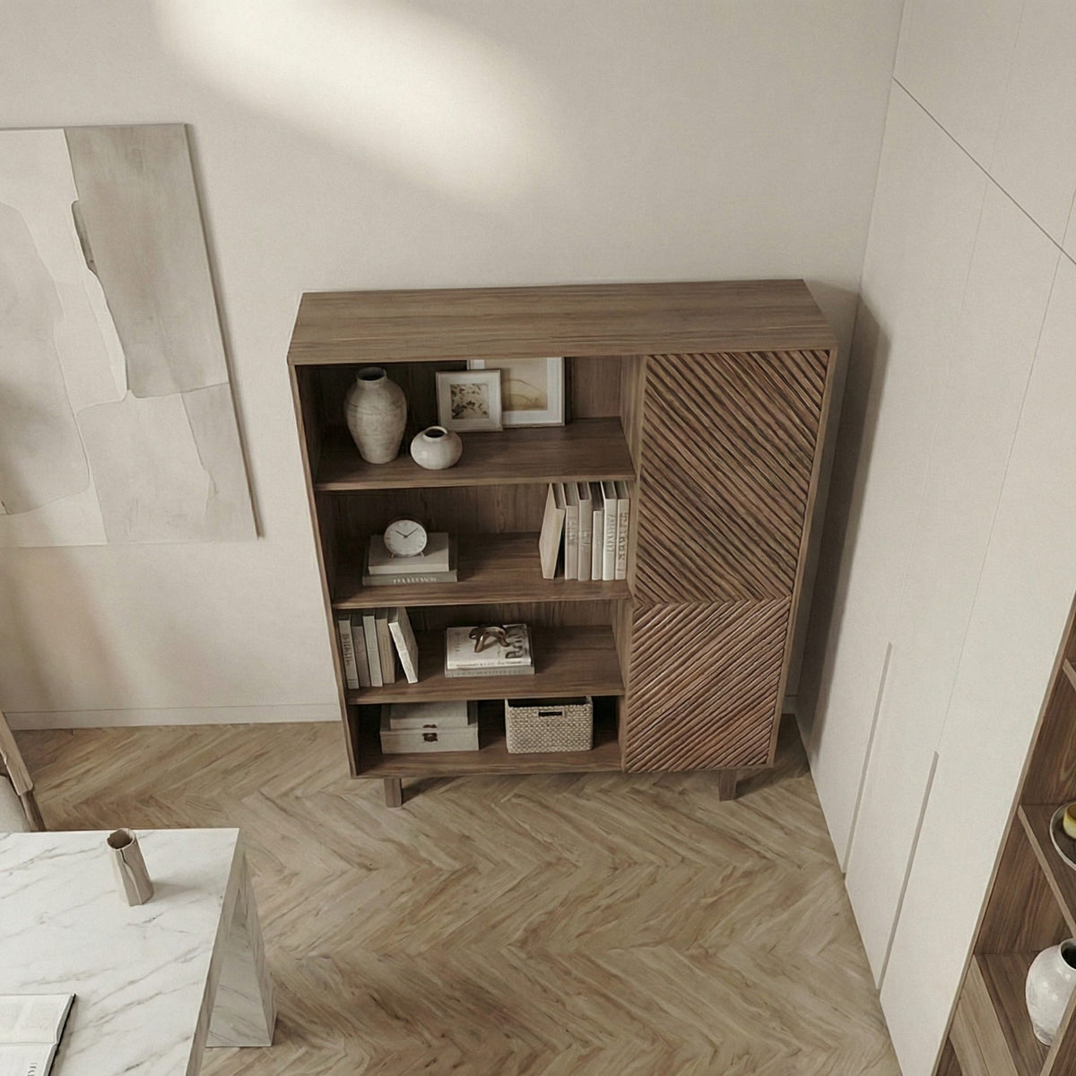 Mid Century Slatted TV Cabinet