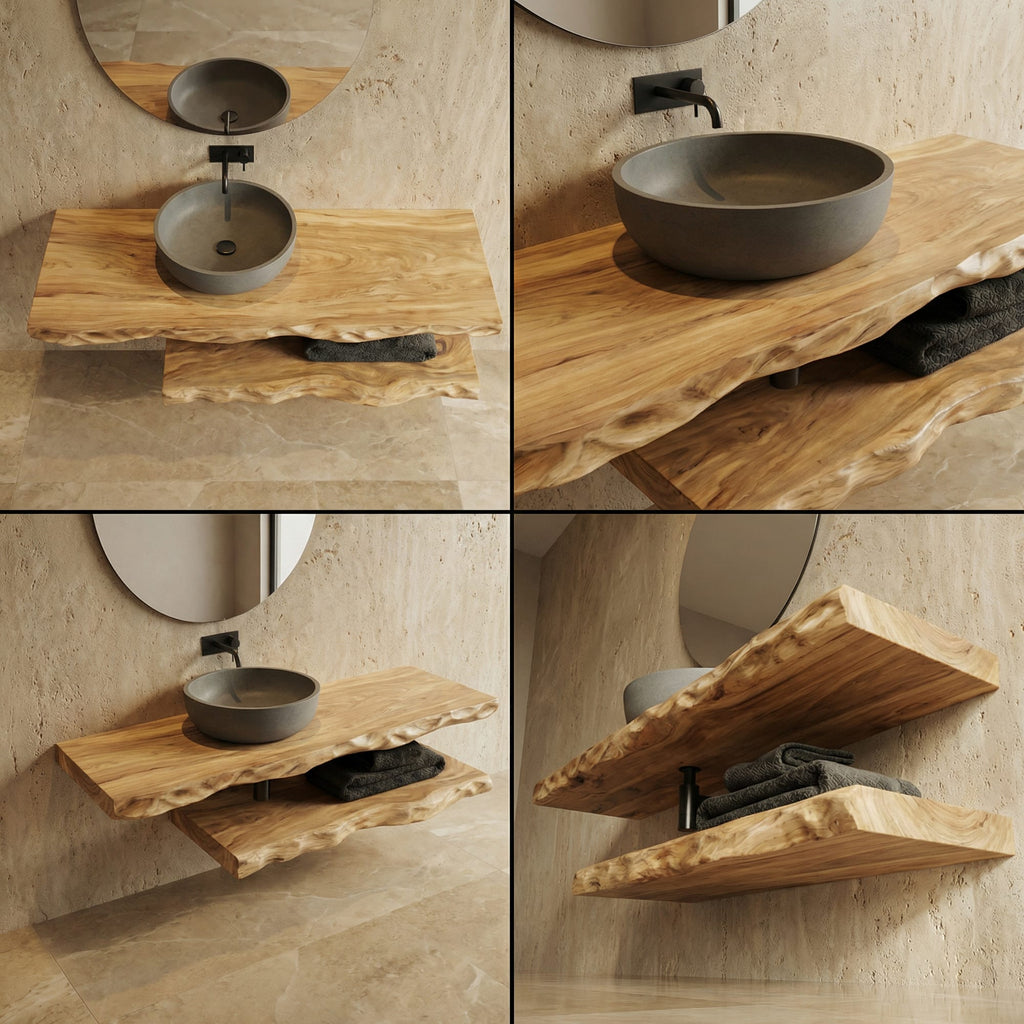 Mediterranean Live Edge Floating Vanity