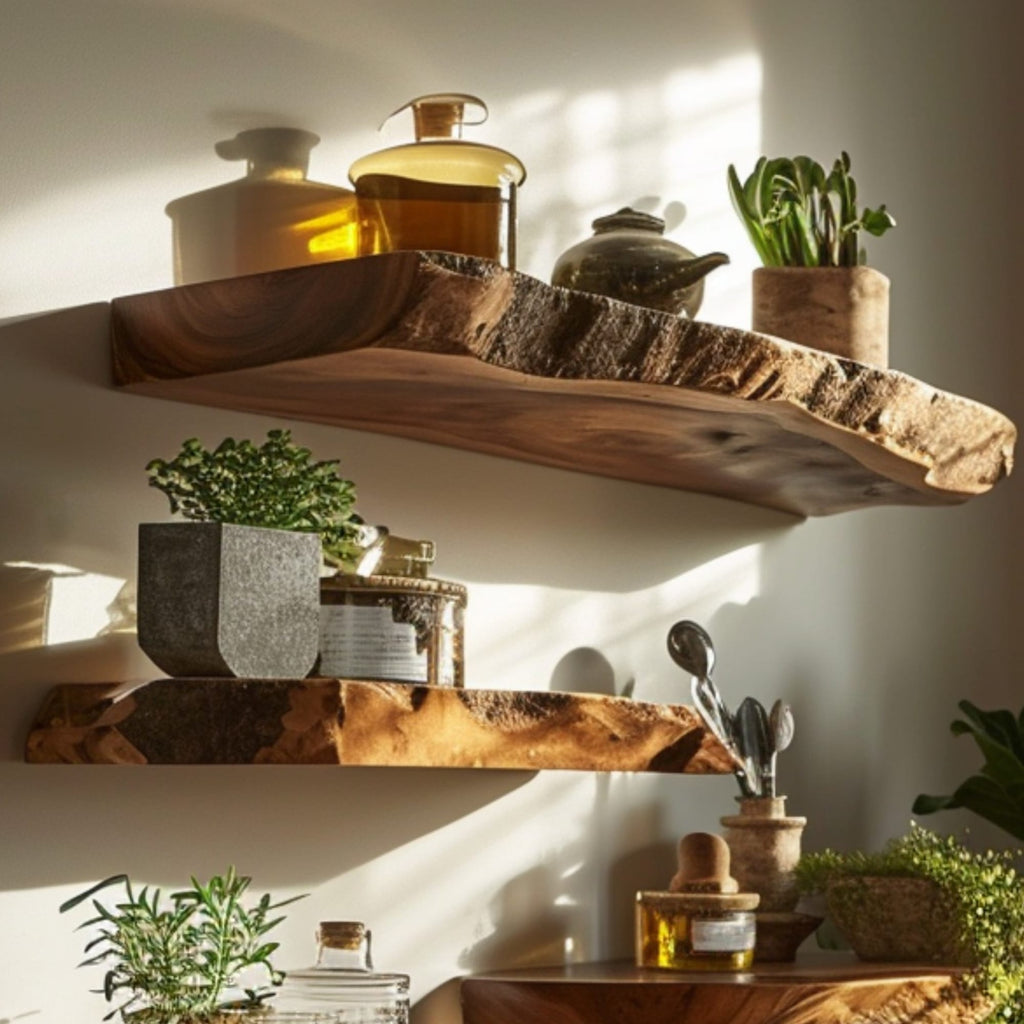 Floating Wood Shelf Display Shelf, solid wood, built to order
