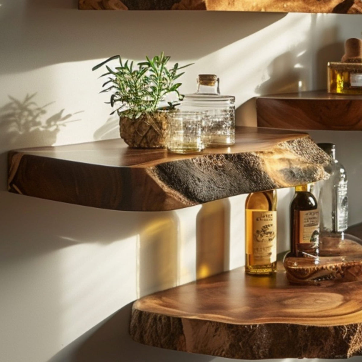 Floating Wood Shelf Display Shelf, solid wood, built to order