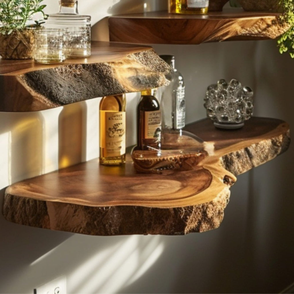 Floating Wood Shelf Display Shelf, solid wood, built to order