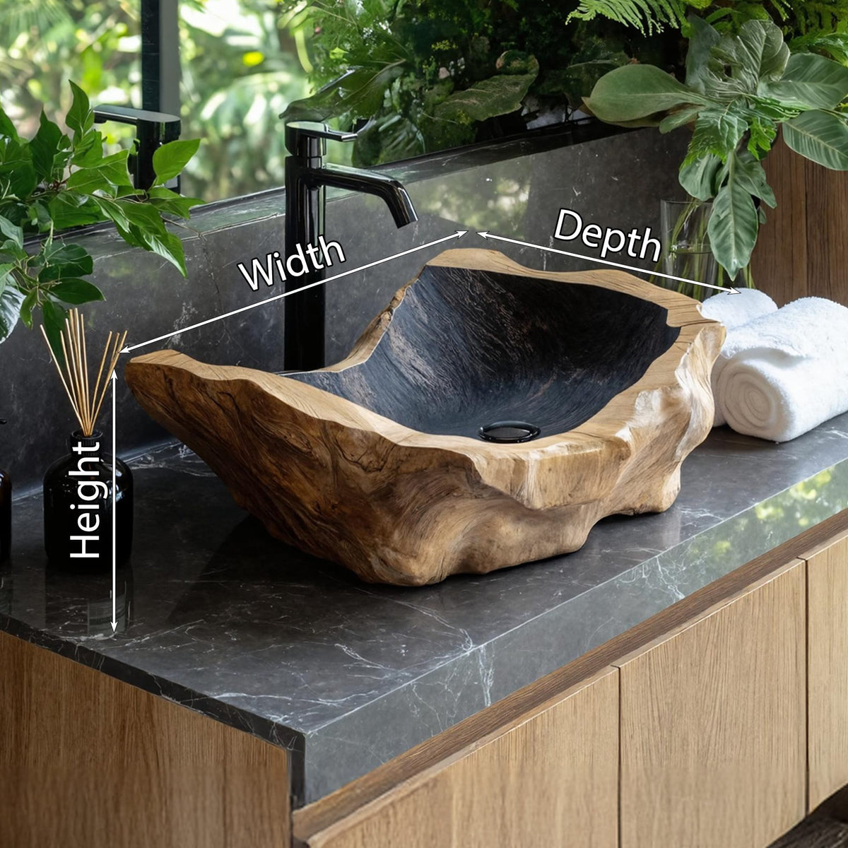 Handcrafted Wash Basin, solid wood, built to order