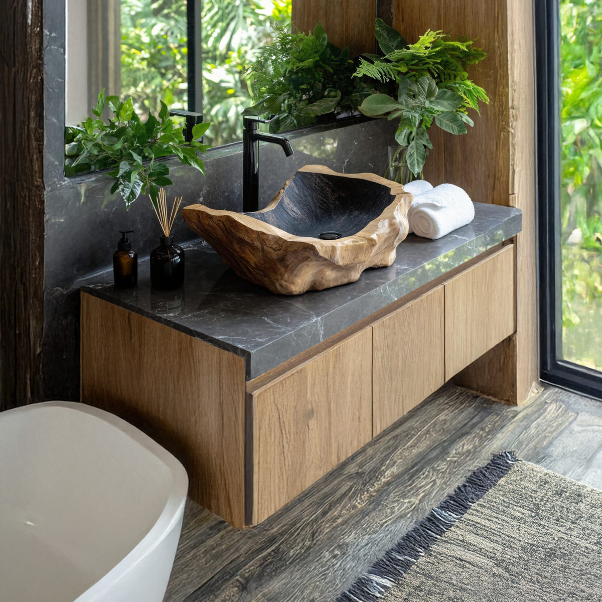 Handcrafted Wash Basin, solid wood, built to order