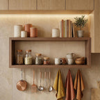 Rustic Box Style Kitchen Wall Shelf Display Unit, solid wood, built to order