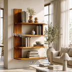 Organic Bookshelf Handcrafted Sculptural Design for Living Room, solid wood bookcase