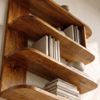 Organic Bookshelf Handcrafted Sculptural Design for Living Room, solid wood bookcase