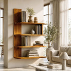 Organic Bookshelf Handcrafted Sculptural Design for Living Room, solid wood bookcase