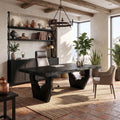 Organic Executive Desk with Flowing Curved Legs, solid wood, built to order, view 4