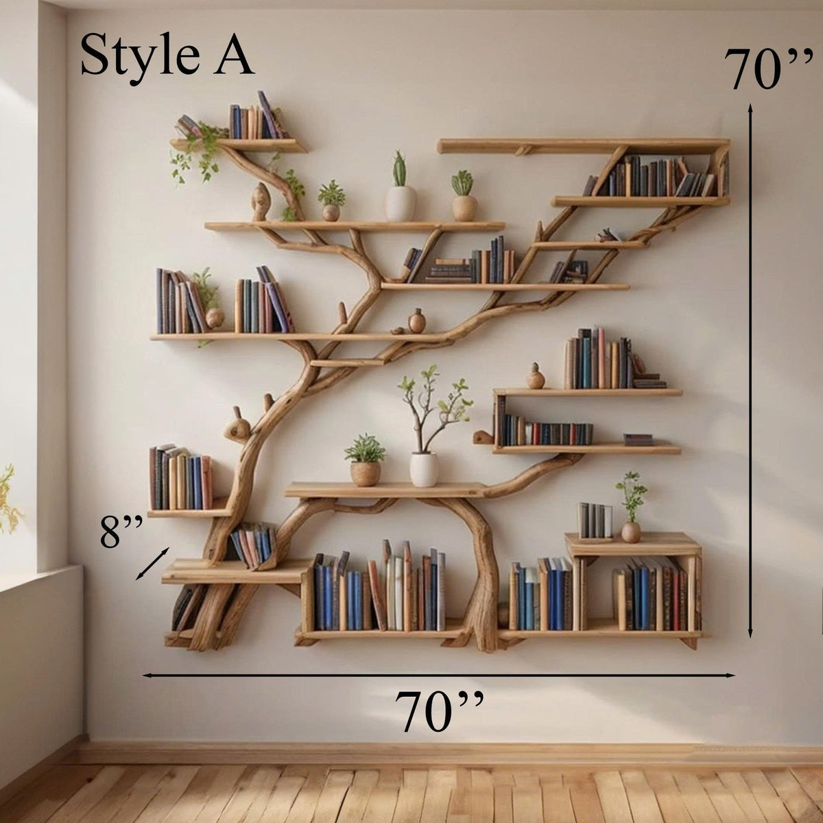 Modern Driftwood Bookshelf