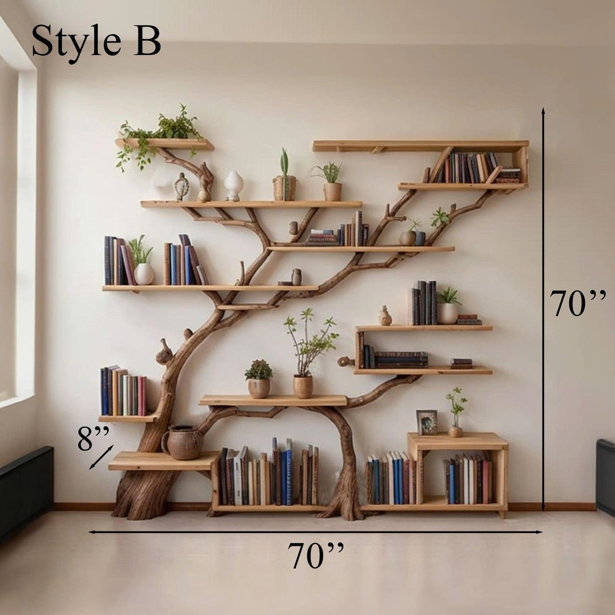 Modern Driftwood Bookshelf