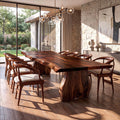 Contemporary Dining Table with Asymmetrical Edge Top, solid wood, built to order