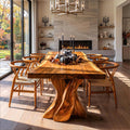 Contemporary Dining Table with Tree Form Base, solid wood, built to order