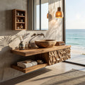 Handcrafted Floating Bathroom Vanity, solid wood, built to order