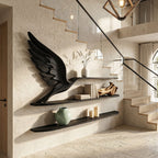 Handcrafted Eagle Wing Floating Shelf with Display Shelves, solid wood, built to order