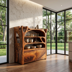 Shoe Cabinet Sculptural Design, solid wood, built to order