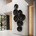 Contemporary Flower Wall Art with Sculptural Spiral Form, solid wood, built to order