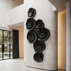 Contemporary Flower Wall Art with Sculptural Spiral Form, solid wood, built to order