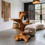 Minimalist Side Table with Integrated Storage, solid wood, built to order