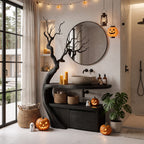 Bathroom Vanity with Tree Branch Design, solid wood, built to order