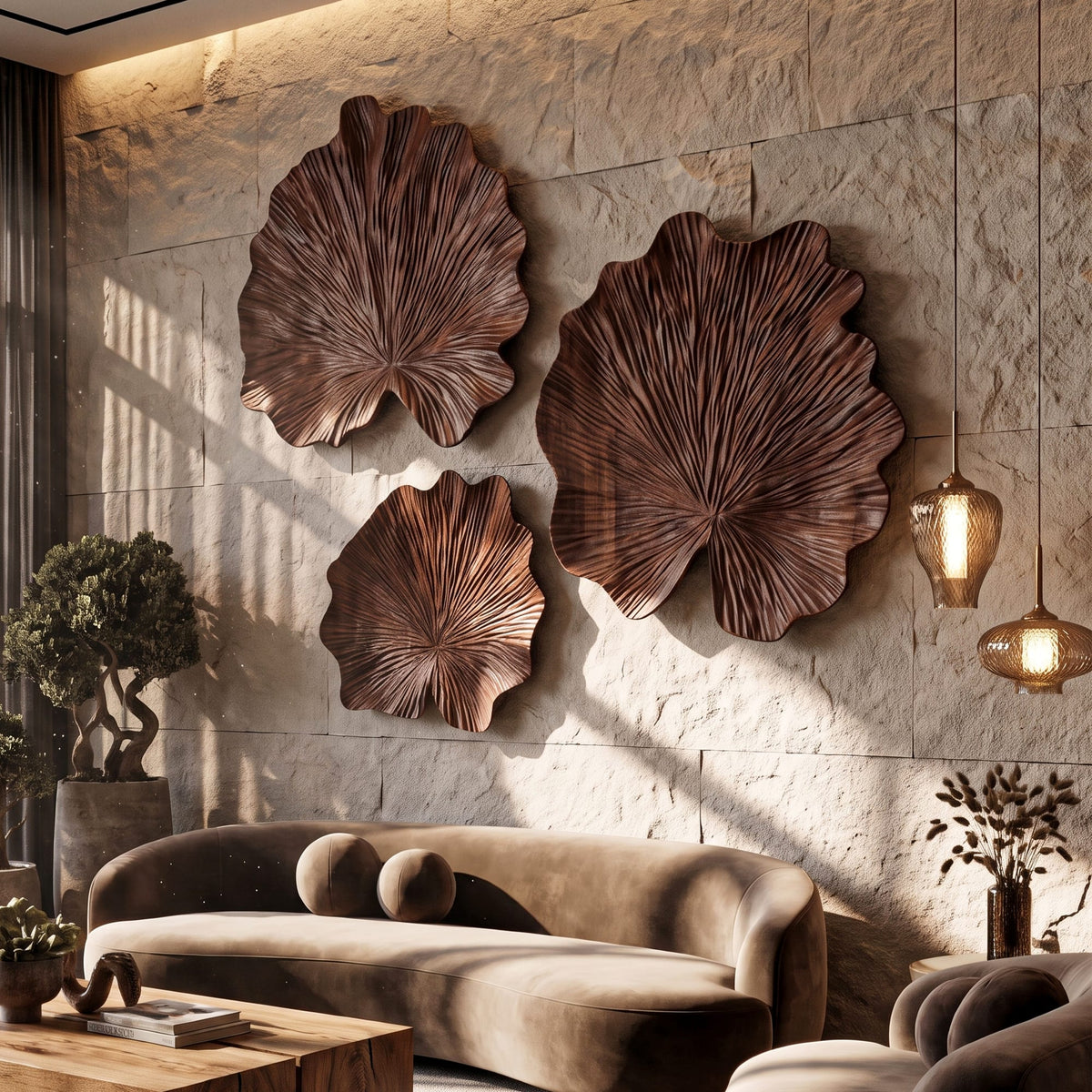 Sculptural Leaf Wall Art