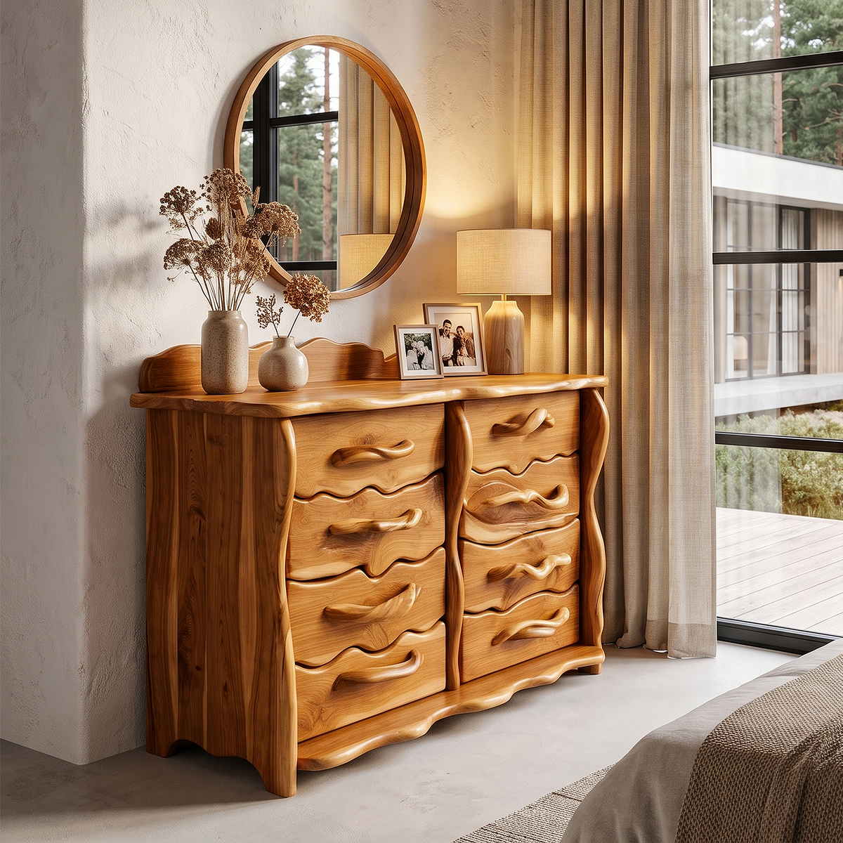 Minimalist Tall Dresser with Multiple Drawers, solid wood, built to order