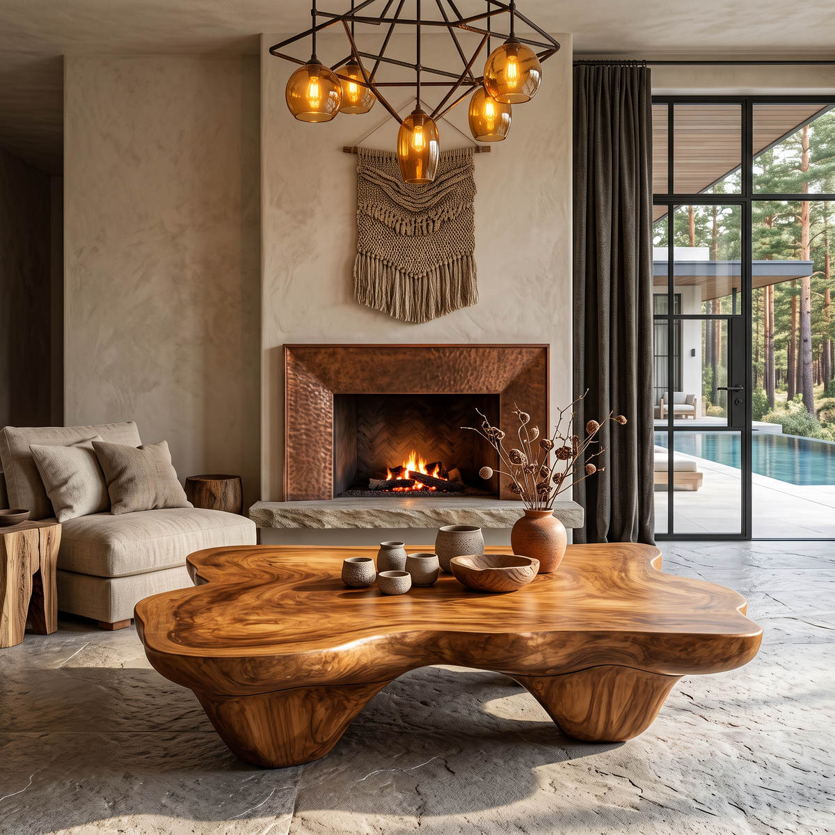 Modern Coffee Table with Minimal Base, solid wood, built to order
