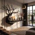 Mid Century Tree Bookcase with Asymmetrical Branch Design, solid wood, built to order
