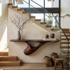 Organic Wall Mounted Console Table with Sculptural Tree Root Design, solid wood, built to order