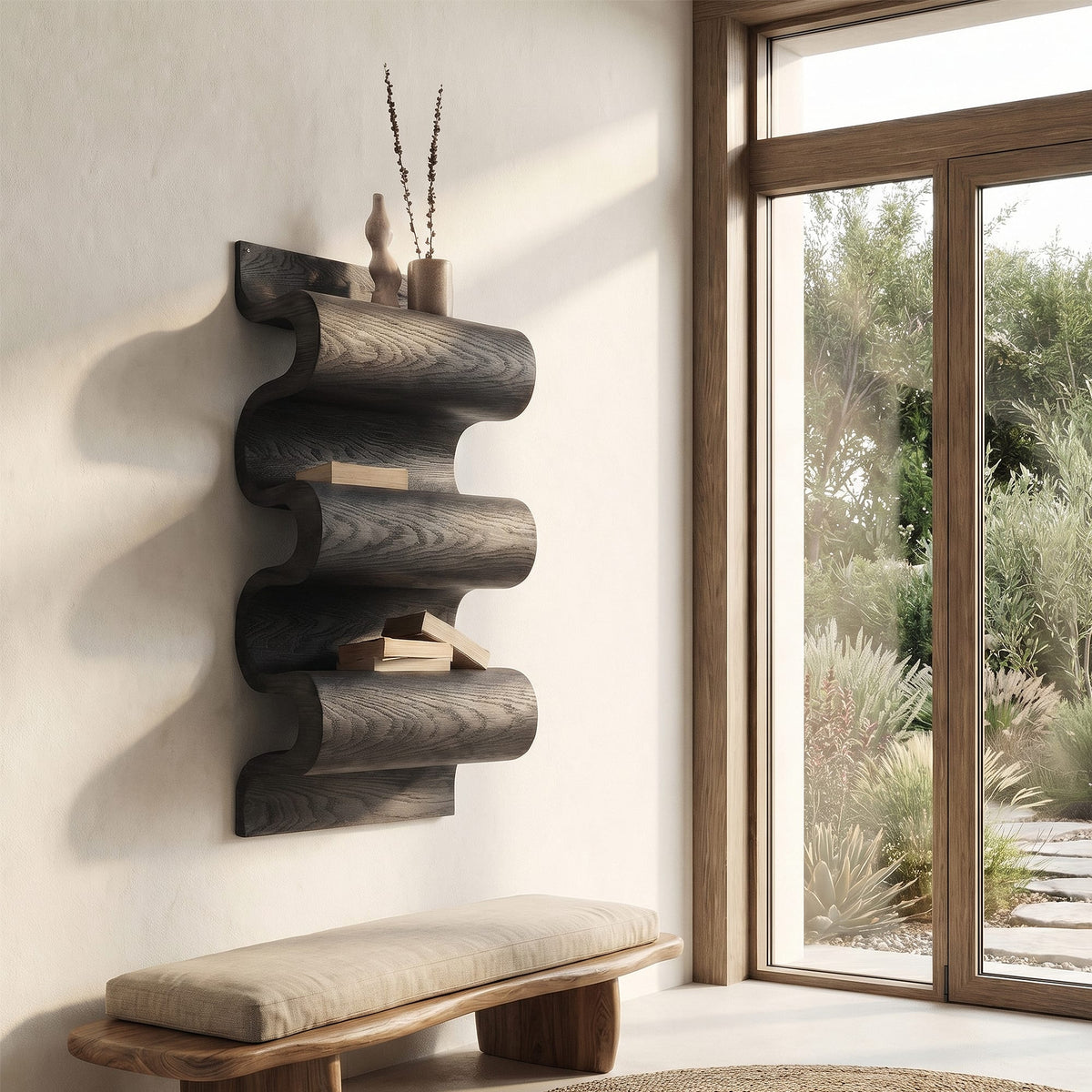 Sculptural Wave Bookshelf