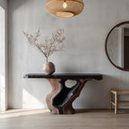 Sculptural Solid Console Table