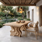 Modern Dining Table with Flowing Loop Design, solid wood, built to order