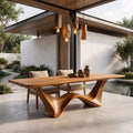 Contemporary Dining Table with Architectural Wave Design, solid wood, built to order