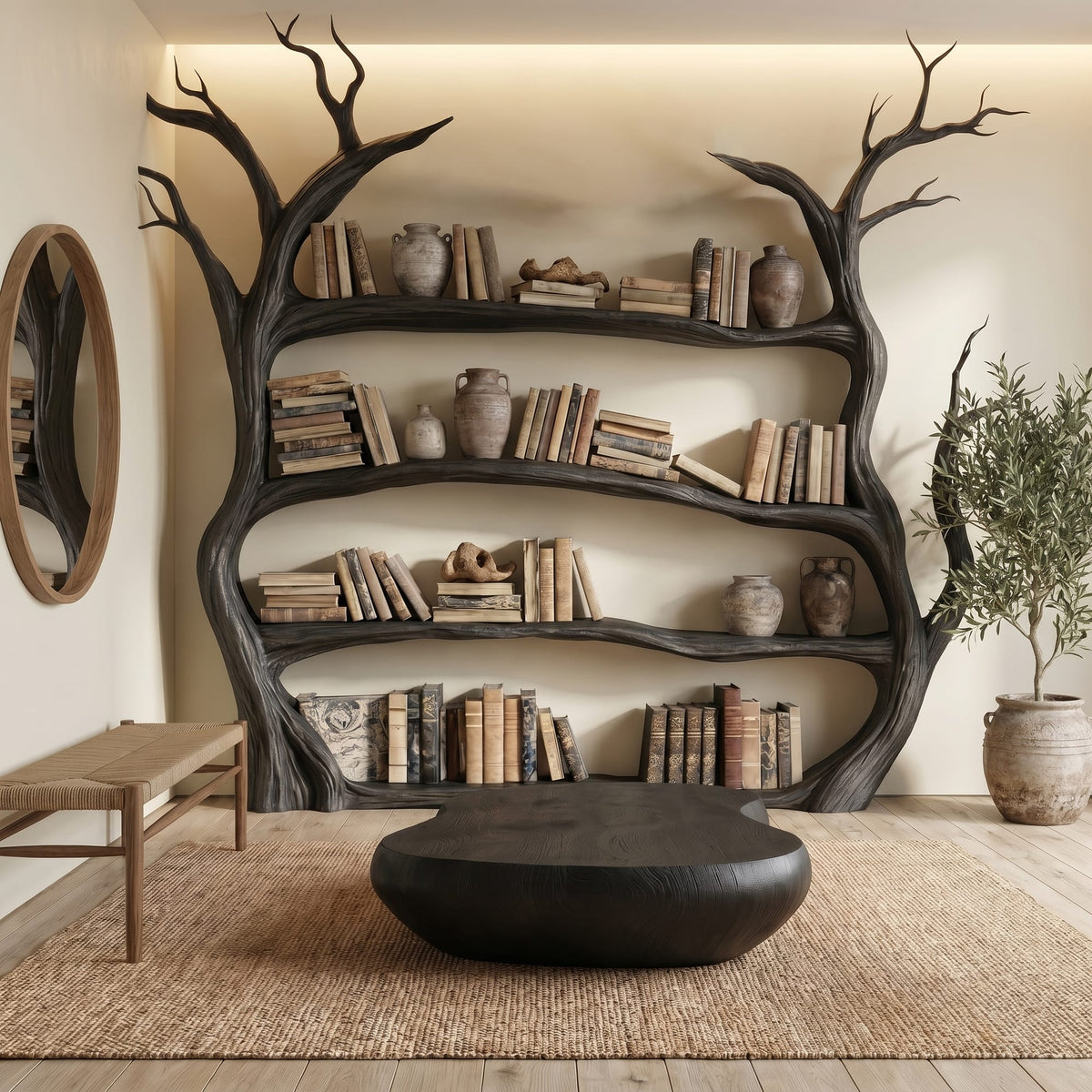 Organic Modern Tree Bookshelf