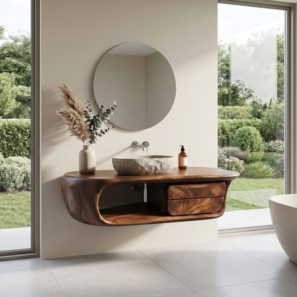 Curved Floating Vanity
