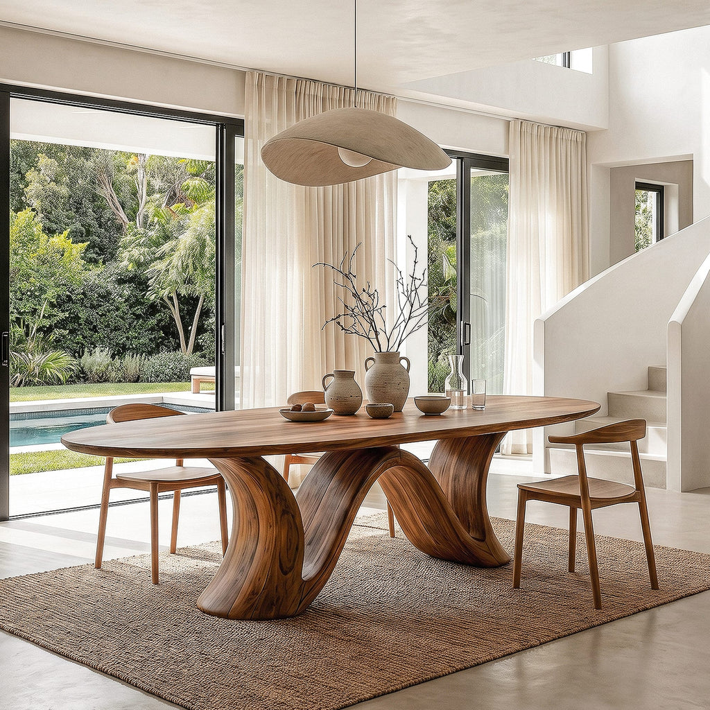 Organic Modern Pedestal Dining Table