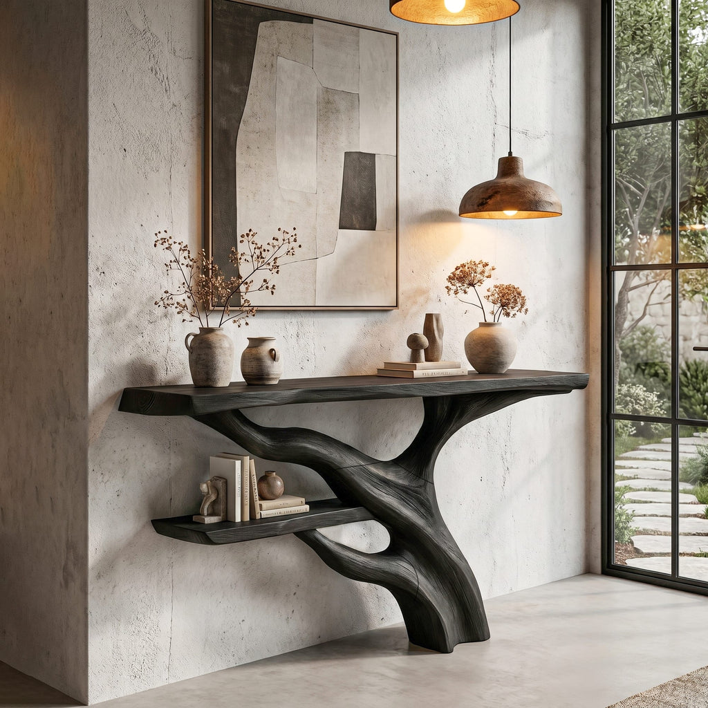Sculptural Abstract Foyer Console Table