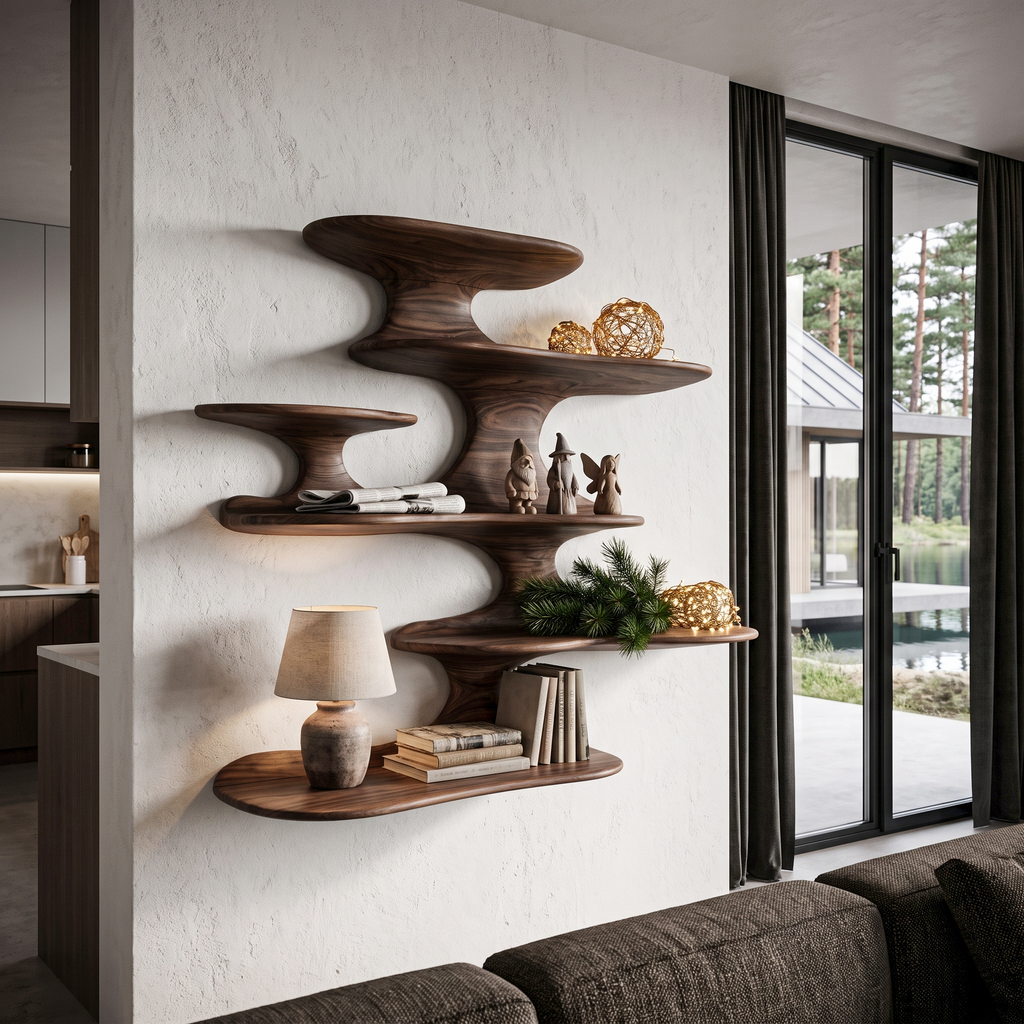 Minimalist Floating Shelf Design, solid wood, built to order