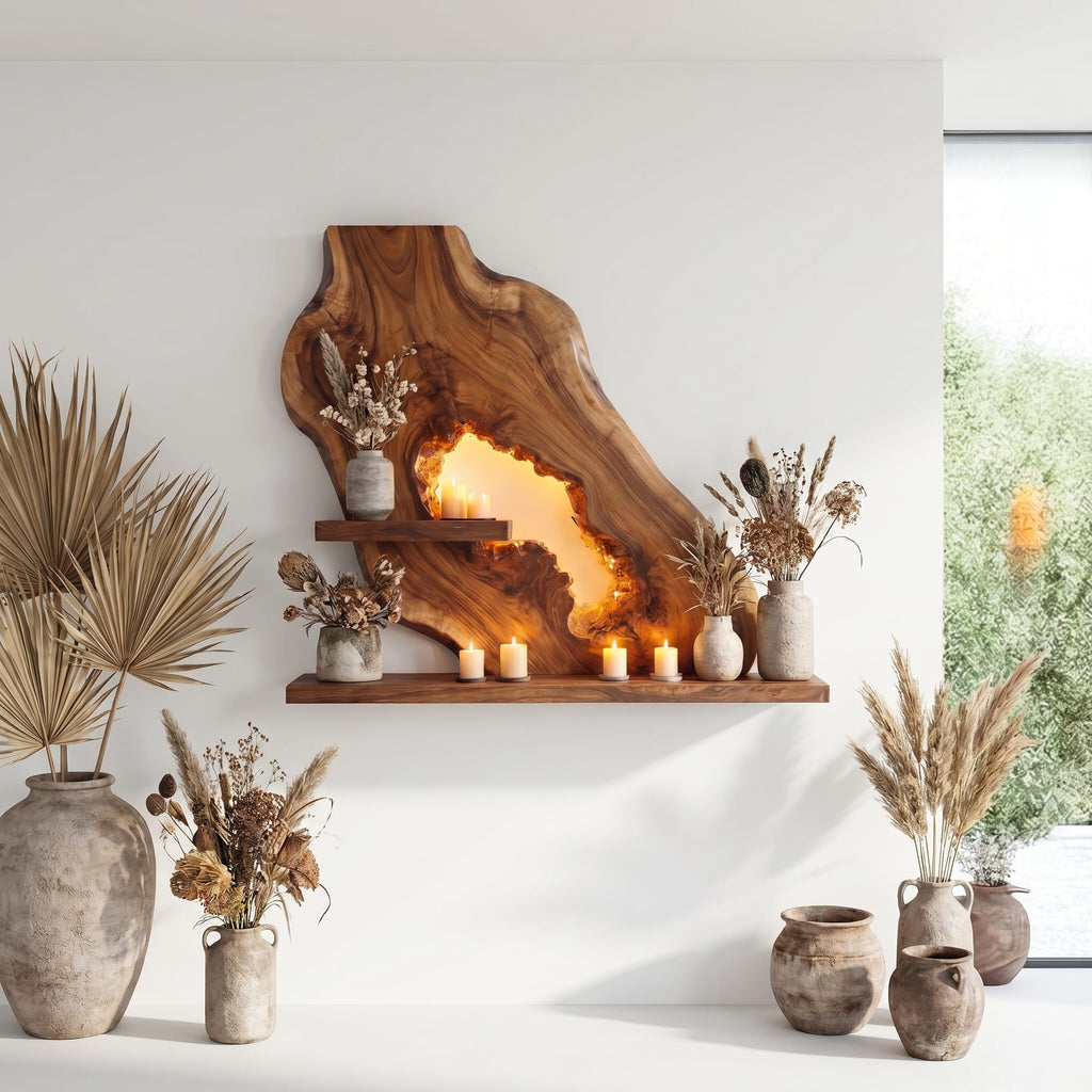Sculptural Wave Wall Shelf