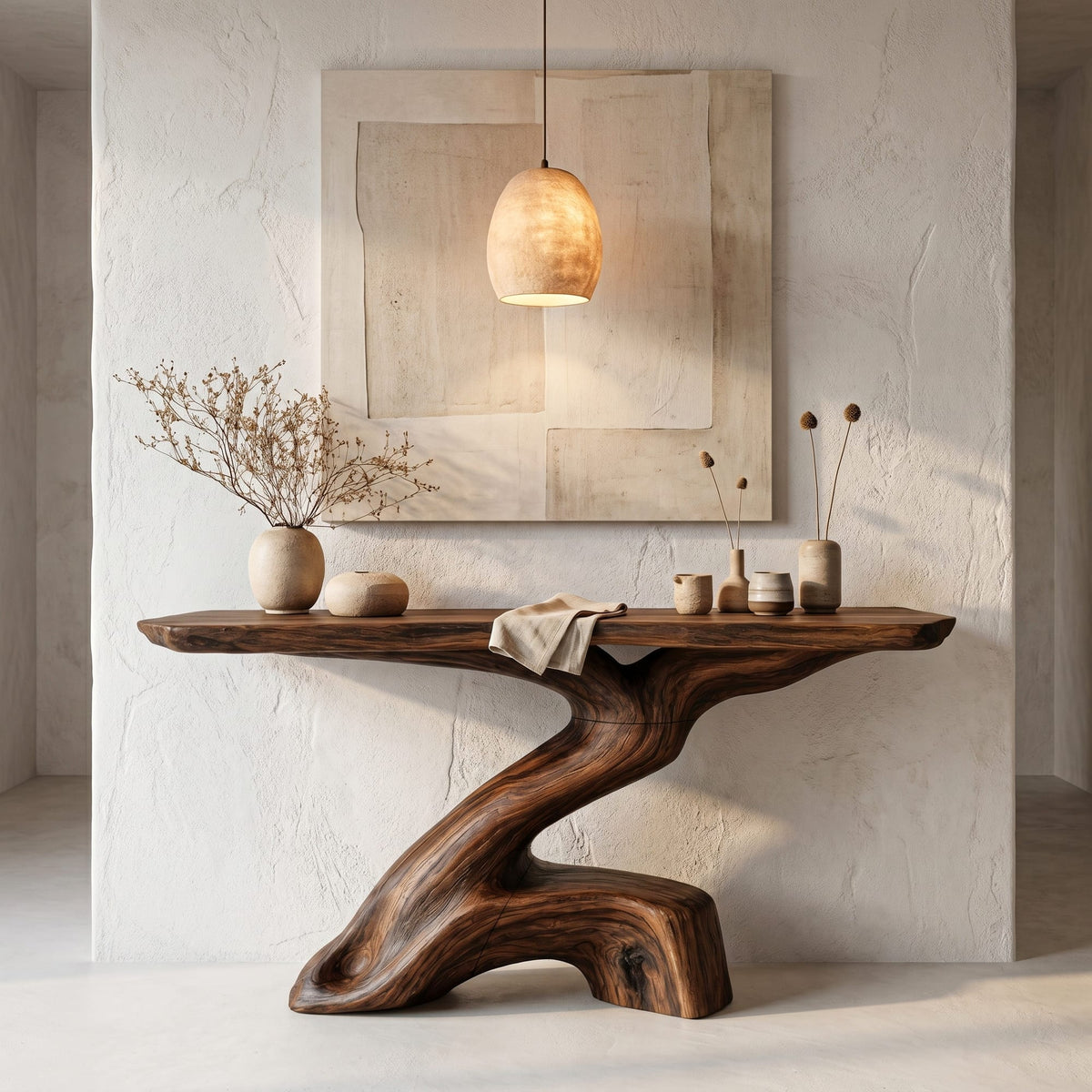 Sculptural Root Solid Console Table