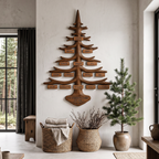 Organic Personalized Family Tree Wall Decor with Custom Name Plaques, solid wood, built to order