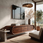 Sculptural Curved Media TV Cabinet