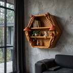 Minimalist Wall Bookshelf Shelves, solid wood, built to order