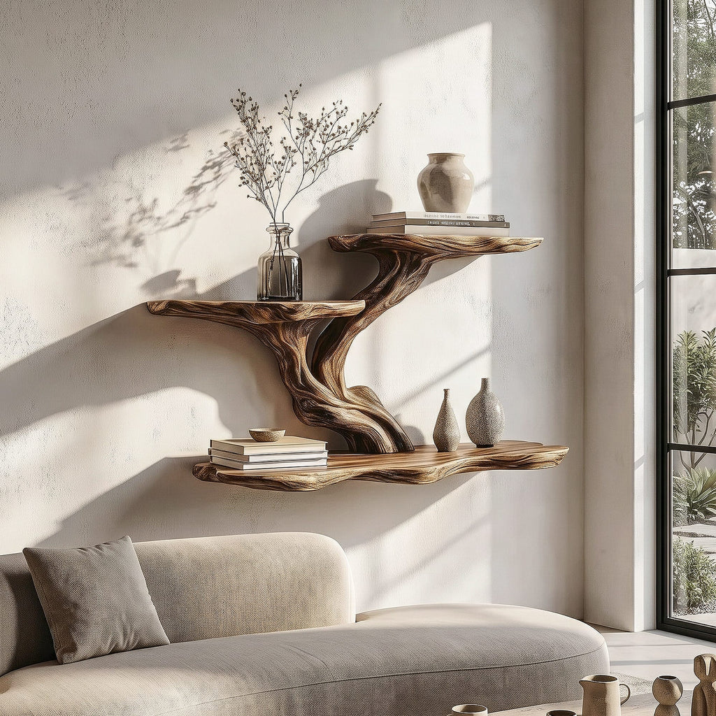 Sculptural Organic Floating Shelf