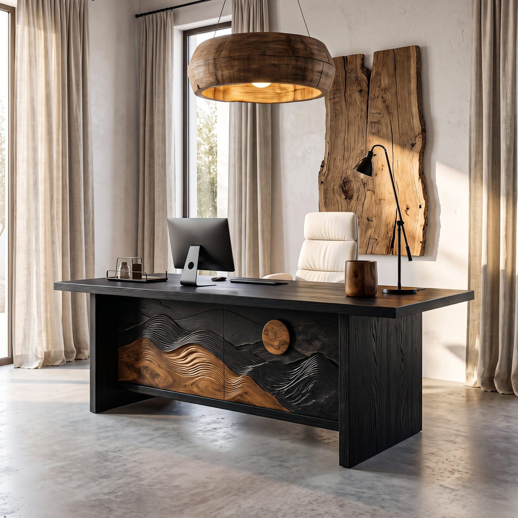 Sculptural Solid Workspace Desk