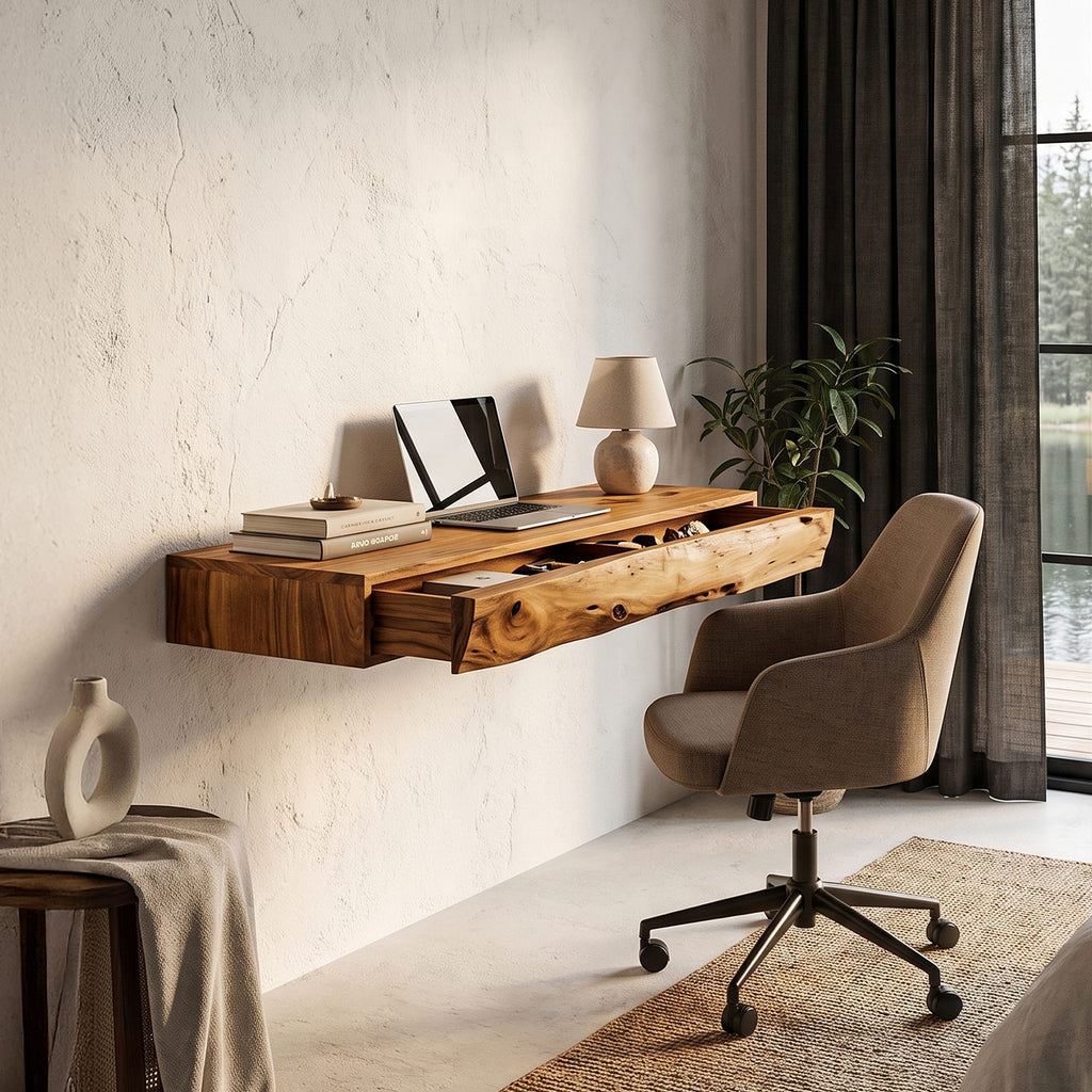 Floating Live Edge Workspace Desk