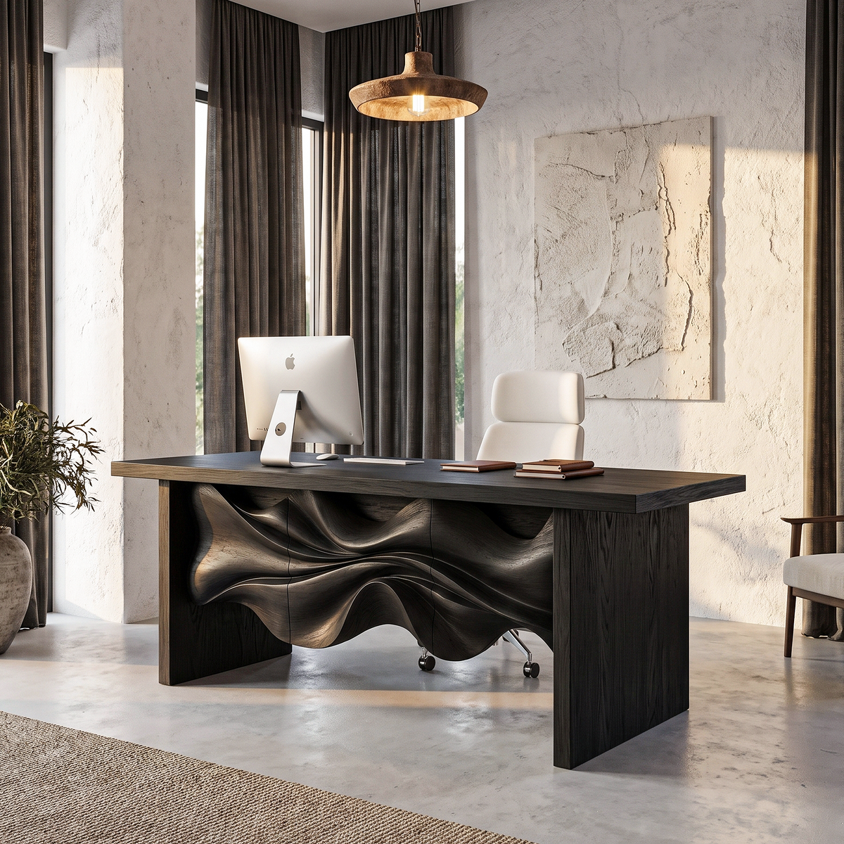 Minimalist Writing Desk Storage Design, solid wood, built to order