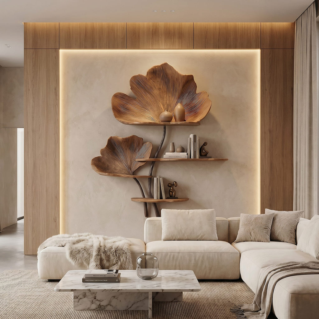 Organic Shape Floating Wall Shelf