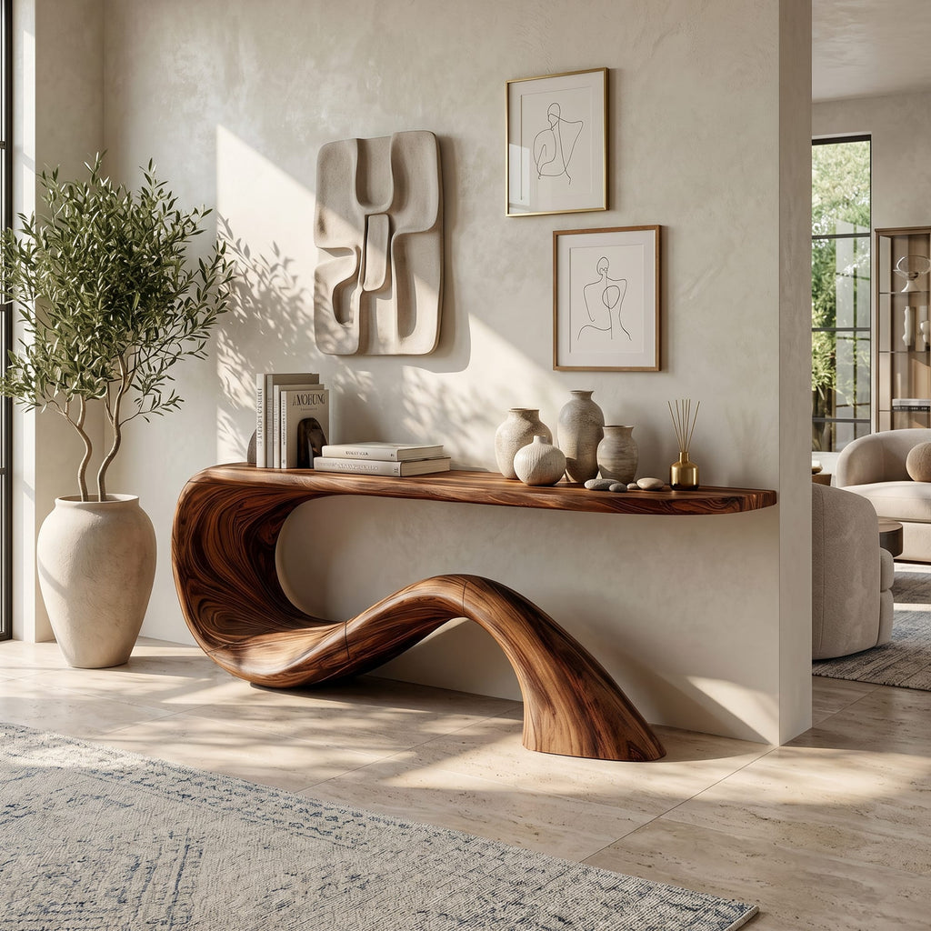 Live Edge Entryway Organic Console Table